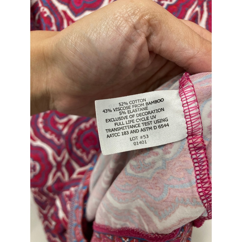 Coolibar Sun Protection Dress Large Pink Medallion Print UPF 50+ Stretch Outdoor - Picture 6 of 8